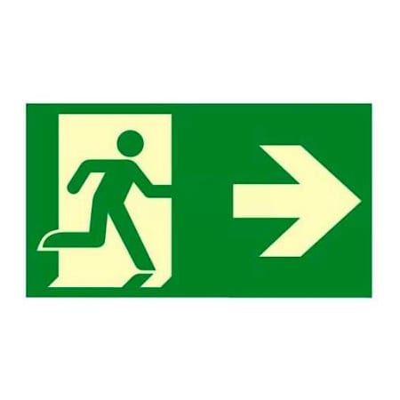 American Permalight Photoluminescent "Man/Arrow To Right" NYC Mea-Listed Aluminum Sign 86-60117F